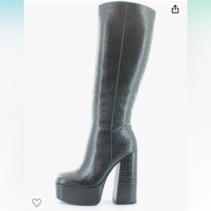 NWT Jessica Simpson sz 10 Samah tall black vegan platform heel boots